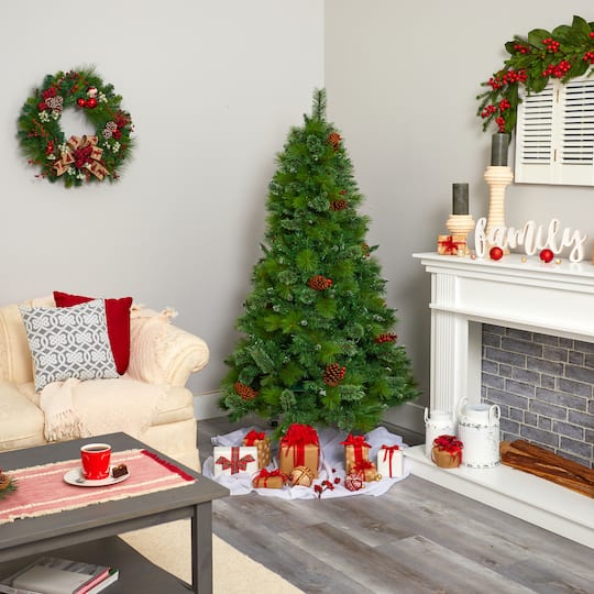 6ft. Unlit Montana Mixed Pine Artificial Christmas Tree with Pinecones and Berries